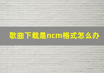 歌曲下载是ncm格式怎么办