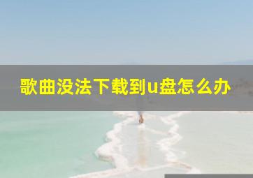 歌曲没法下载到u盘怎么办