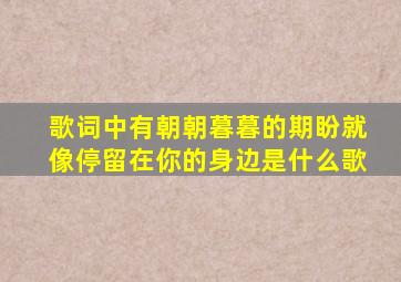 歌词中有朝朝暮暮的期盼就像停留在你的身边是什么歌