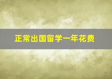 正常出国留学一年花费