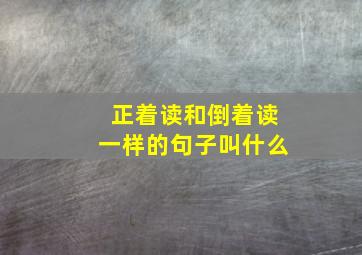 正着读和倒着读一样的句子叫什么