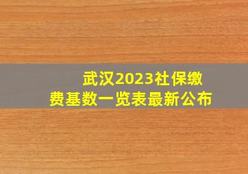 武汉2023社保缴费基数一览表最新公布