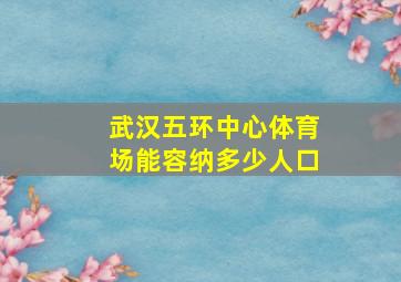 武汉五环中心体育场能容纳多少人口