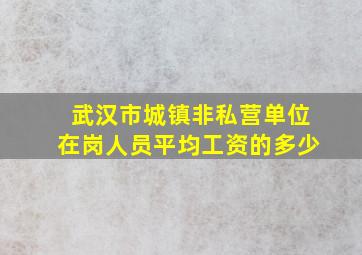 武汉市城镇非私营单位在岗人员平均工资的多少