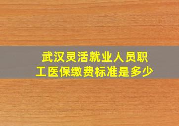 武汉灵活就业人员职工医保缴费标准是多少