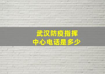 武汉防疫指挥中心电话是多少