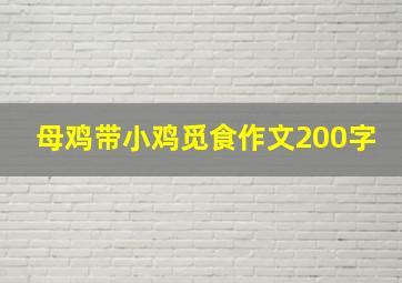 母鸡带小鸡觅食作文200字