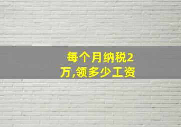 每个月纳税2万,领多少工资