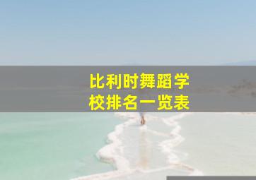 比利时舞蹈学校排名一览表