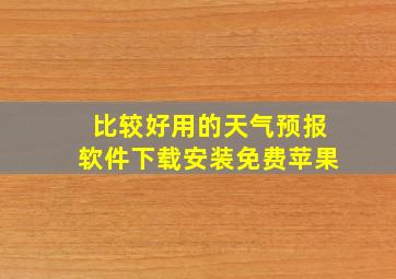 比较好用的天气预报软件下载安装免费苹果