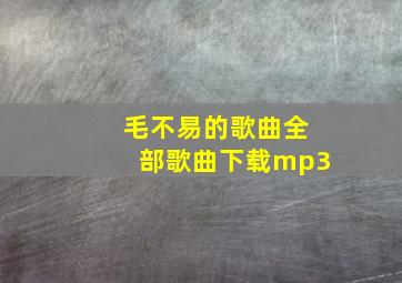 毛不易的歌曲全部歌曲下载mp3