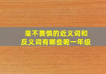 毫不畏惧的近义词和反义词有哪些呢一年级