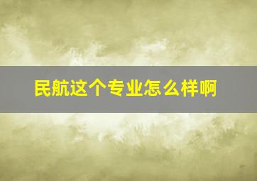 民航这个专业怎么样啊