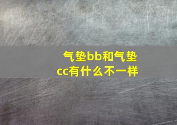 气垫bb和气垫cc有什么不一样