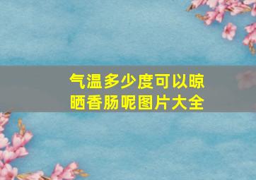 气温多少度可以晾晒香肠呢图片大全