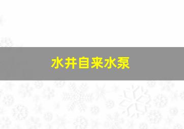 水井自来水泵