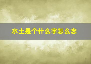 水土是个什么字怎么念