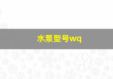 水泵型号wq