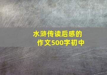 水浒传读后感的作文500字初中