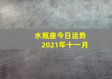 水瓶座今日运势2021年十一月