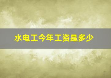 水电工今年工资是多少