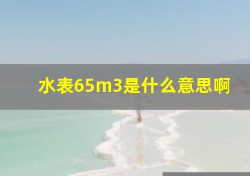 水表65m3是什么意思啊