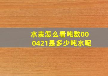 水表怎么看吨数000421是多少吨水呢