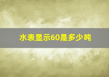 水表显示60是多少吨