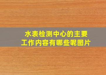 水表检测中心的主要工作内容有哪些呢图片