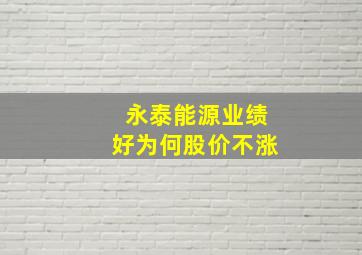 永泰能源业绩好为何股价不涨