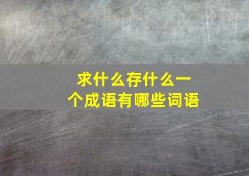 求什么存什么一个成语有哪些词语