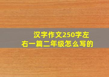 汉字作文250字左右一篇二年级怎么写的