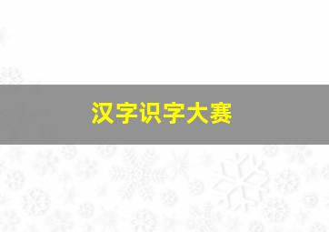 汉字识字大赛