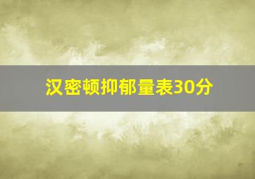 汉密顿抑郁量表30分