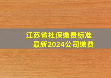 江苏省社保缴费标准最新2024公司缴费