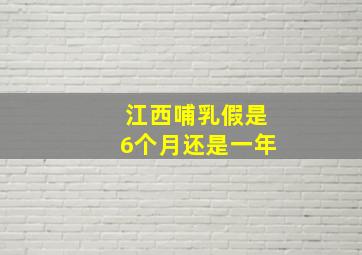 江西哺乳假是6个月还是一年