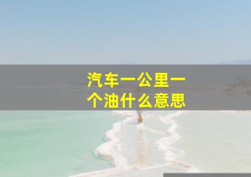 汽车一公里一个油什么意思