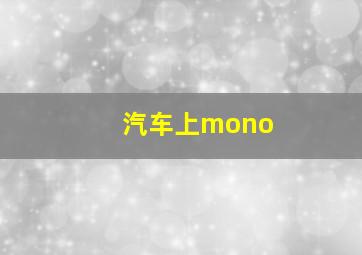 汽车上mono