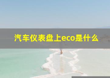 汽车仪表盘上eco是什么