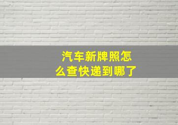 汽车新牌照怎么查快递到哪了