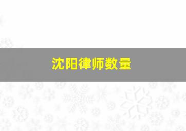 沈阳律师数量