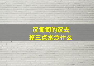 沉甸甸的沉去掉三点水念什么