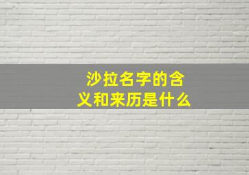 沙拉名字的含义和来历是什么