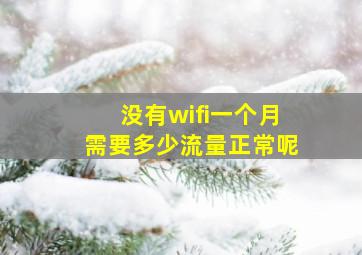 没有wifi一个月需要多少流量正常呢