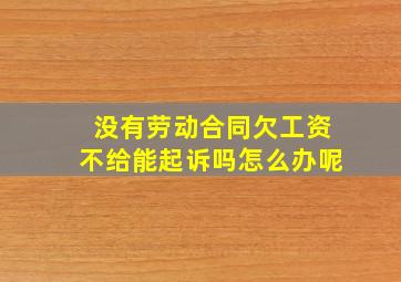 没有劳动合同欠工资不给能起诉吗怎么办呢