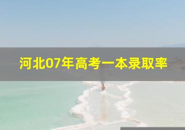 河北07年高考一本录取率