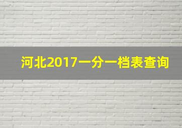 河北2017一分一档表查询