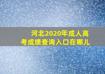 河北2020年成人高考成绩查询入口在哪儿