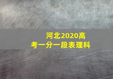 河北2020高考一分一段表理科