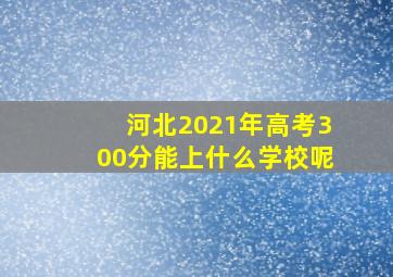 河北2021年高考300分能上什么学校呢